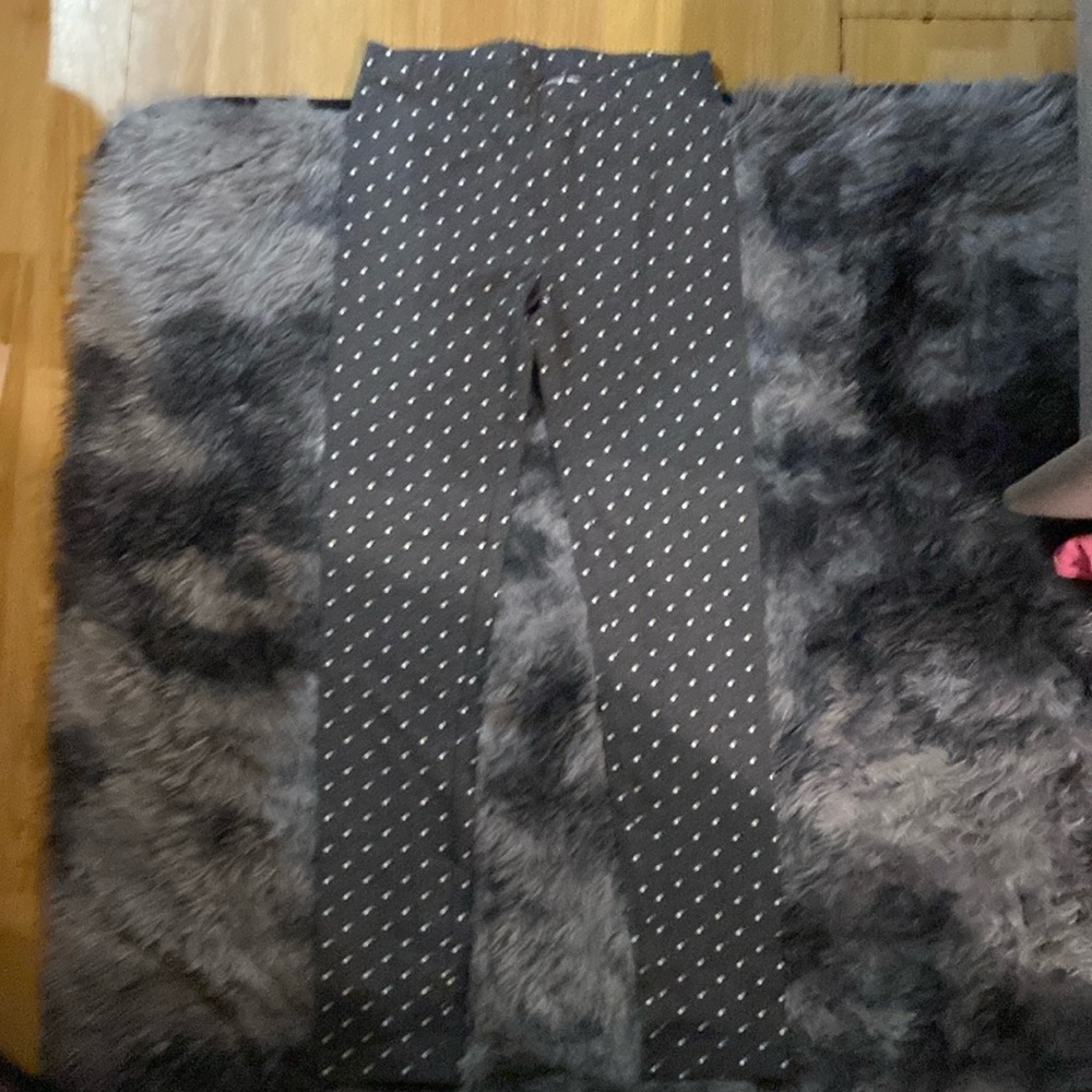 Dark gray leggings white polka dots (children) size: 10/12